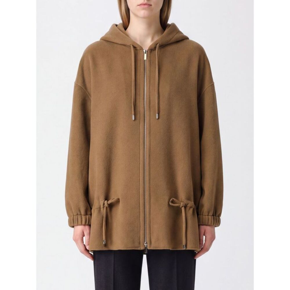 Max Mara Women Single-Breasted Wool Hooded Coat Max Mara With Zip Closure